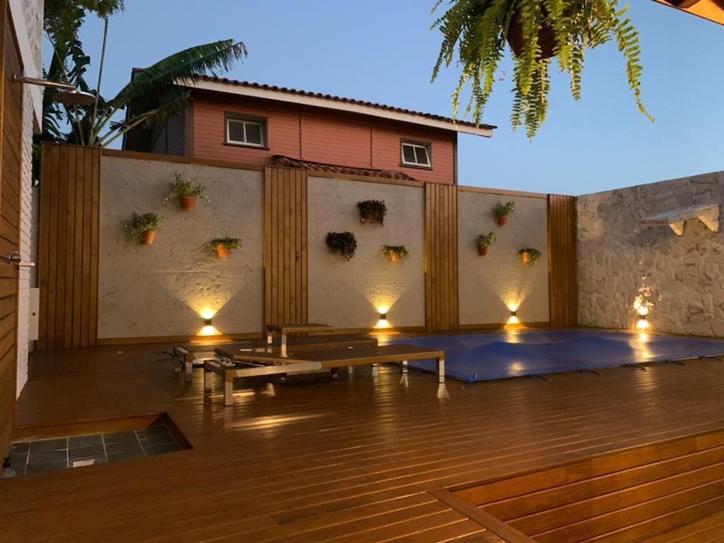 Casa com piscina e acesso a pé à Praia do Santinho Florianopolis Exterior foto